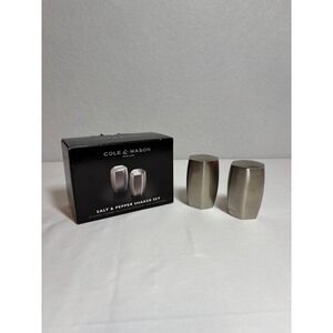 Cole & Mason Stainless Steel Salt and‎ Pepper Shaker Set Hexagonal Brushed Metal